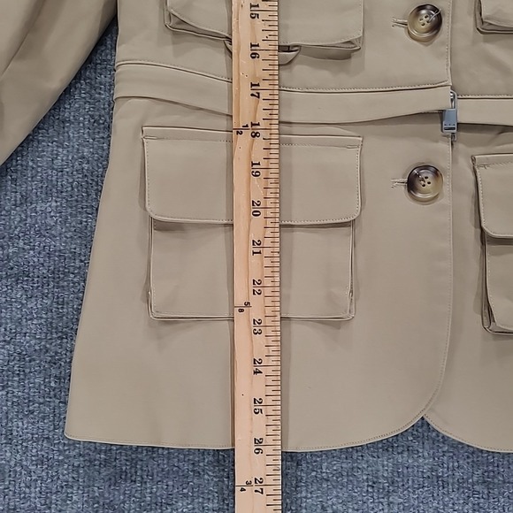 RTA Utilitarian Blazer White Pepper Beige Pockets Women's Size 10 - Picture 13 of 16